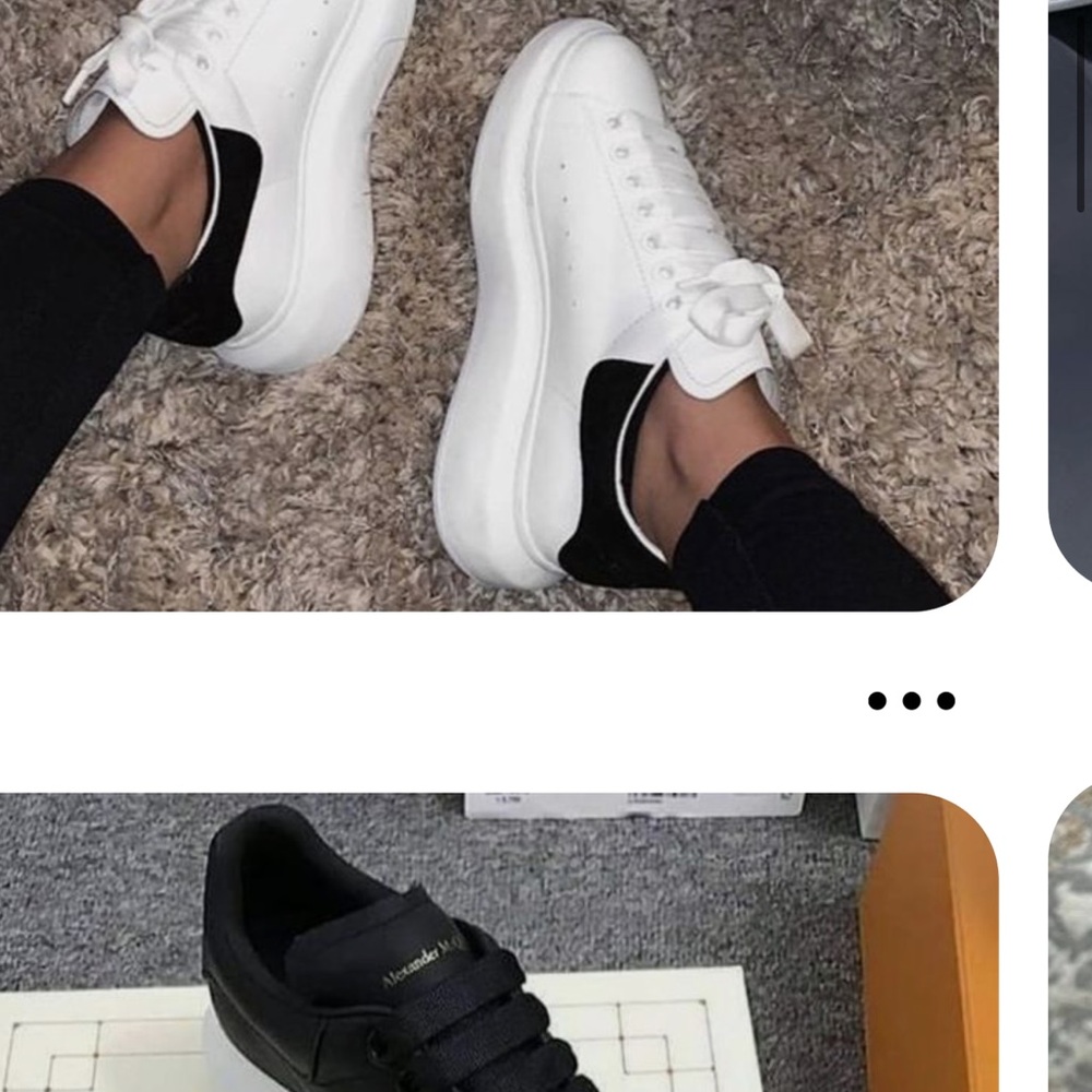 Alexander McQueen platform Women's White and Black Sneakers - Picture 4 of 13